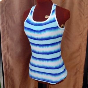 Mossimo Supply Co. Turquoise Striped Tank Top